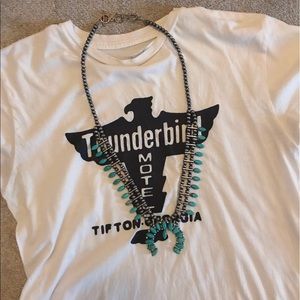 Silver squash blossom necklace turquoise howlite